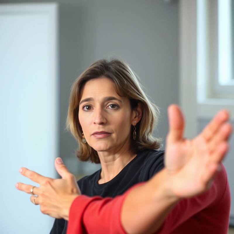 Elena Maurer, Dozentin der Masterclass Schauspiel, gibt Anweisungen.