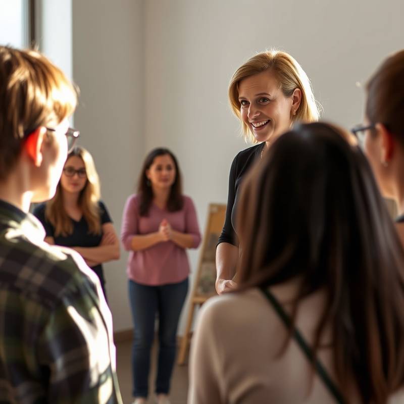 Sarah Lehmann, Schauspielerin, die einen Workshop leitet